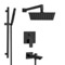Matte Black Tub and Shower Faucet Set with Handheld, Rain Shower Head